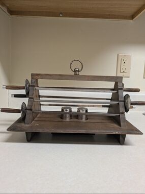 Mcm Rustic Wooden Kebab Skewer Set & Salt & Pepper Shaker with Metal Accents